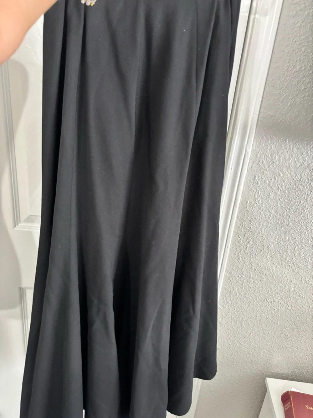 100%Wool Women's Black A-Line Maxi Skirt - Picture 4 of 5